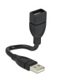 Cavo semi-rigido USB2.0 A Maschio / A Femmina 15cm Nero