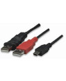 Cavo USB 2.0 ad Y 2xA maschio/mini B maschio 0,6 m