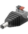 Adattatore Plug DC 2.1x5.5mm Maschio Terminal Block 2 pin con Pulsante