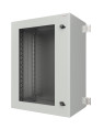 Armadio Rack 19'' a muro 17U grigio IP65 porta vetro prof. 600 mm