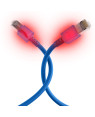 Cavo di Rete Patch in Rame SFTP Cat. 6A Blu con Led Tracciamento 2m