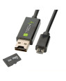 Cavo USB OTG Micro B / USB A con Lettore Micro SD/SDHC 26cm Nero