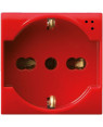 Presa Schuko Bipasso 2P+T 16A 250V S44 Rosso Lucido, 442090/15TSR