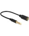 Cavo Audio 3.5 mm M/F 4Pin Convertitore di Assegnazione Pin 17,5cm Nero