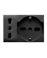Tekla S44 Presa Schuko Presa Italiana 2P+T 10/16A 250V 3 Moduli Grigio Opaco, 44509015MB