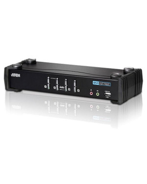 Switch KVM USB DVI a 4 Porte con Audio e Hub USB, CS1764A