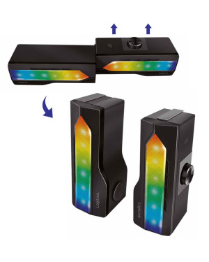 2 in 1 Gaming Sound System Soundbar e Speakers Bluetooth v5.0 Illuminazione RGB