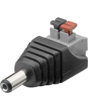 Adattatore Plug DC 2.1x5.5mm Maschio Terminal Block 2 pin con Pulsante