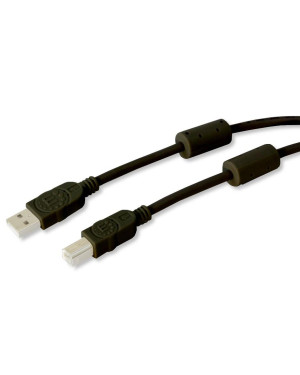 Cavo USB 2.0 A M / B M 5m con Ferrite Doppia Schermatura Nero