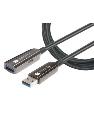 Cavo Ottico Attivo USB 3.0 SuperSpeed AOC USB A M/F 100m Nero
