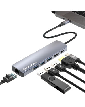 Docking Station USB-C™ PD 6-in-1 4K Hub Multiporta