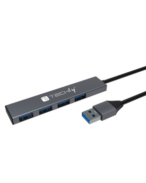 Hub USB-A 3.2 a 4 porte USB-A 5Gbps Slim in Metallo