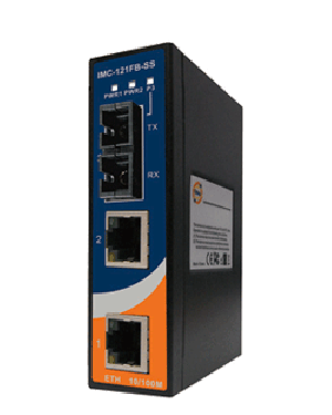 Convertitore Industriale Fast Ethernet a fibra ottica su guida DIN