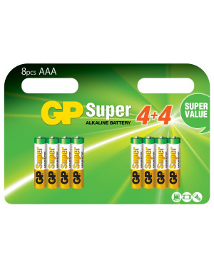 Blister 8 Batterie AAA Mini Stilo GP Super