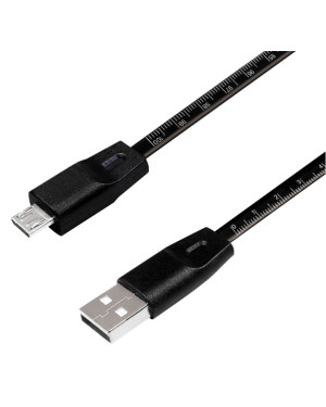 Cavo USB Micro-B Maschio/USB-A Maschio con Misuratore 1m Nero