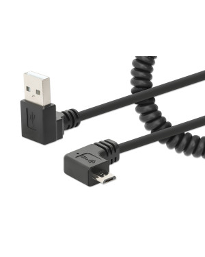 Cavo di Ricarica USB-A a Micro-USB 1m Spiralato Nero
