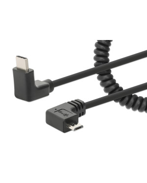 Cavo di Ricarica USB-C™ a Micro-USB 1m Spiralato Nero