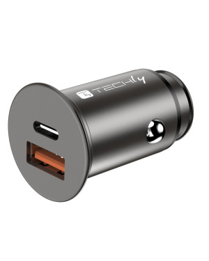 Mini Caricatore da Auto USB-A e USB-C™ Ricarica rapida 38W Metallo Nero