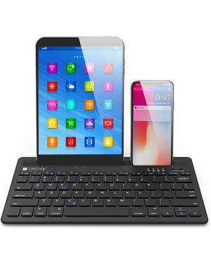 Mini Tastiera Wireless 78 Tasti a 2 Canali con Tasti di Scelta Rapida e Stand per Tablet