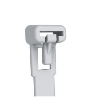 Fascette Fermacavi Riutilizzabili 300x7,6mm in Nylon 100pz Bianco