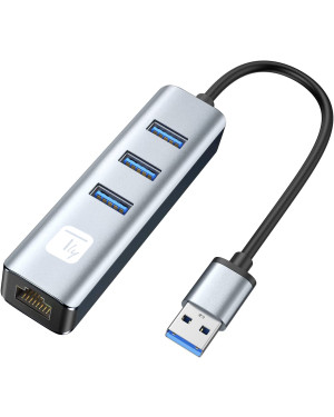 Adattatore Convertitore USB tipo A a RJ45 Gigabit con Hub 3 Porte USB 5 Gbps