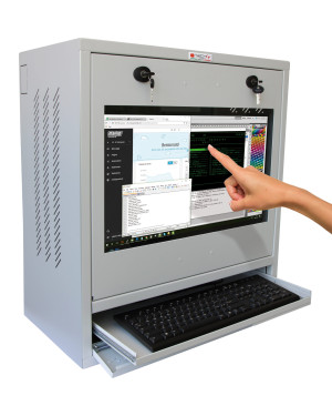 Armadio di sicurezza per PC, monitor touch LCD e tastiera Grigio senza vetro