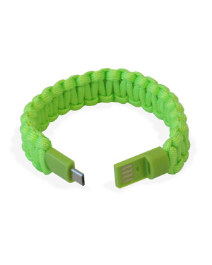 Bracciale Paracord con Micro USB Verde
