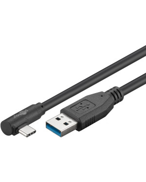 Cavo USB3.0 USB-C™ M 90° a USB tipo A M 0,5m Nero