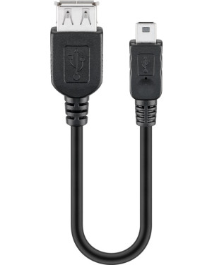 Cavo USB 2.0 A femmina/mini B 5 pin maschio 0,2 m Nero