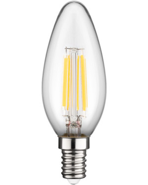 Lampadina LED Candela E14 Bianco Caldo 6W Filamento Classe C