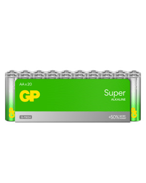 Confezione 20 Batterie GP Super Alcaline Stilo AA 15A/LR6