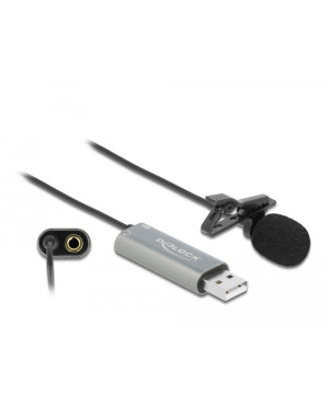 Microfono Lavalier Omnidirezionale USB Jack 3.5mm 24bit 192kHz con Clip