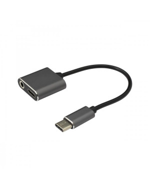 Adattatore da USB-C™ a USB PD + Audio 3.5 mm Nero