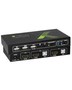 KVM switch 2x1 con USB e HDMI 4K