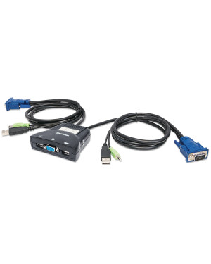 Mini KVM Switch 2 Porte USB con Audio