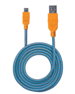Cavo Micro USB Guaina Intrecciata USB/MicroUsb 1.8m Blu/Arancione