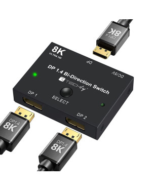 Switch Bidirezionale Convertitore Splitter DisplayPort 8K DP1.4 per Sorgenti Multiple e Display